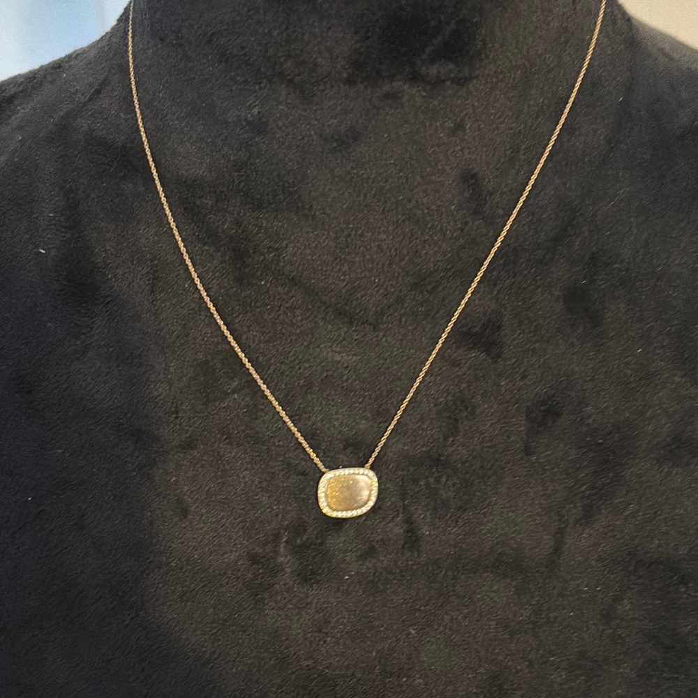 Stylish Gold Square Pendant Necklace